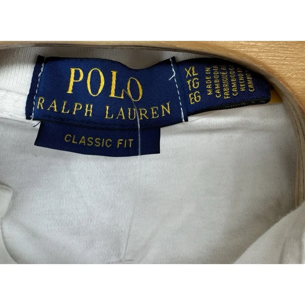 Polo‎ Ralph Lauren Cream Beige Polo Shirt Classic Fit Cotton Men's Size XL